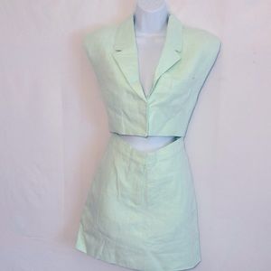 NWT MNG MANGO Linen-blend Jacket Dress Size Small